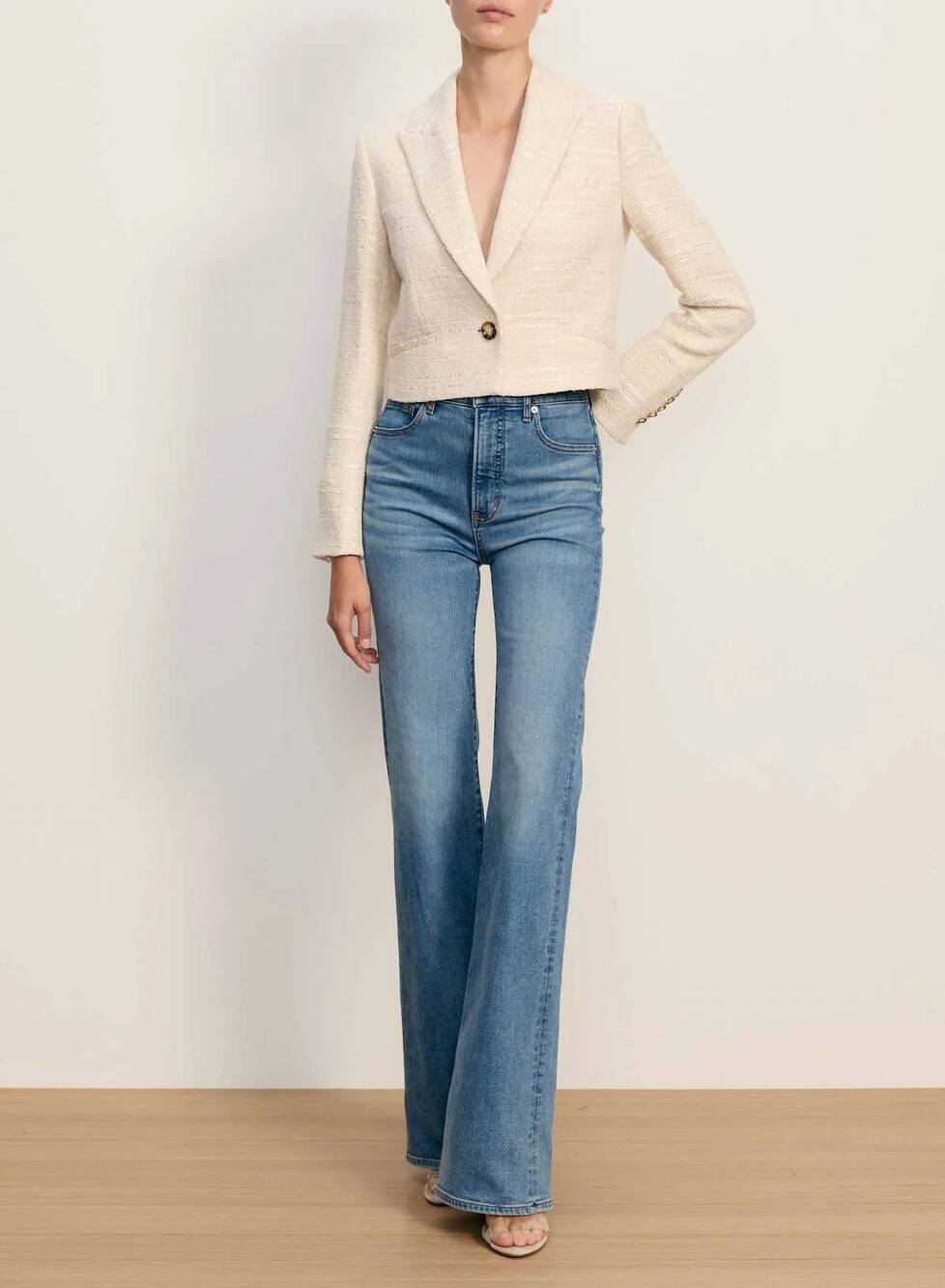 NEW VERONICA BEARD crosbie high rise wide leg jeans in rebel stone